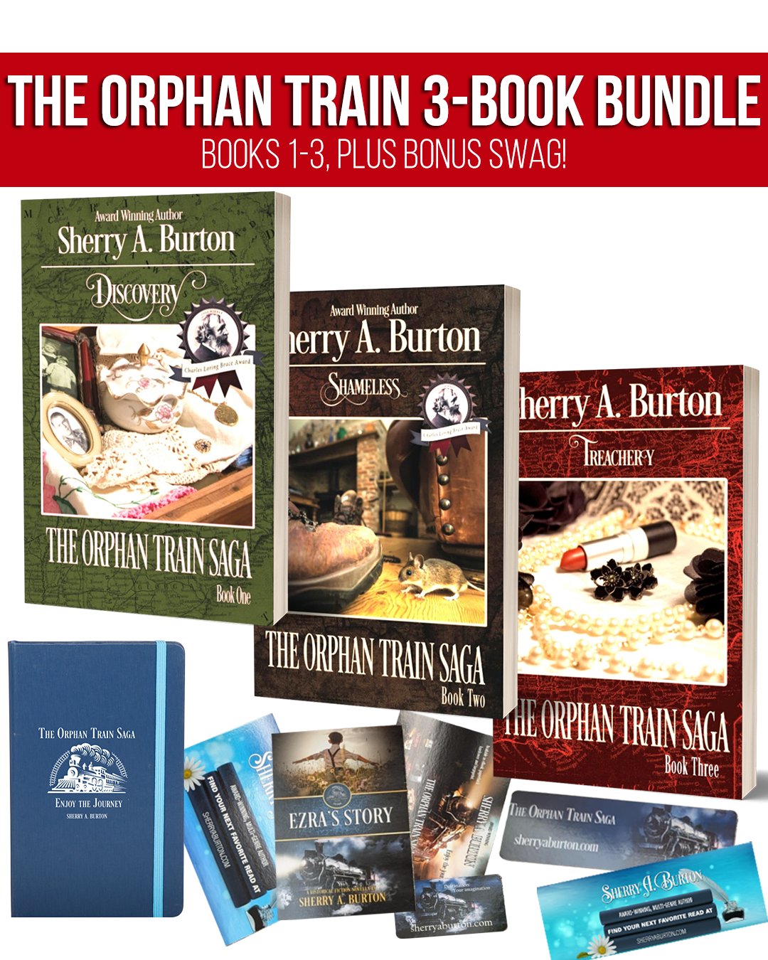 THE ORPHAN TRAIN 3-BOOK BUNDLE (BOOKS 1-3) WITH BONUS SWAG