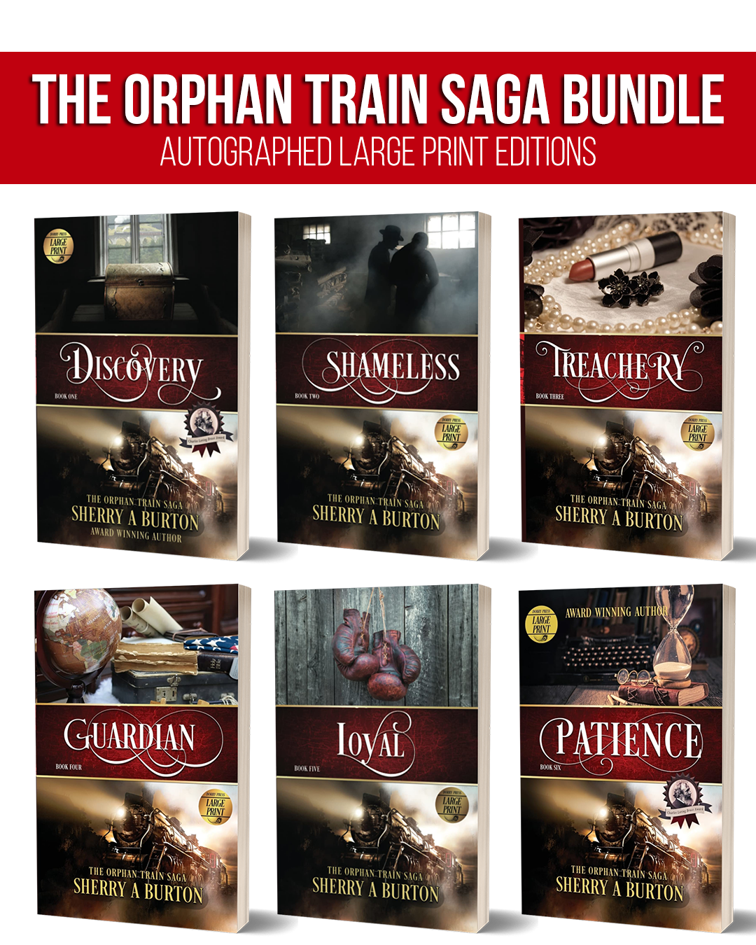 THE ORPHAN TRAIN SAGA LARGE PRINT BUNDLE (Autographed)